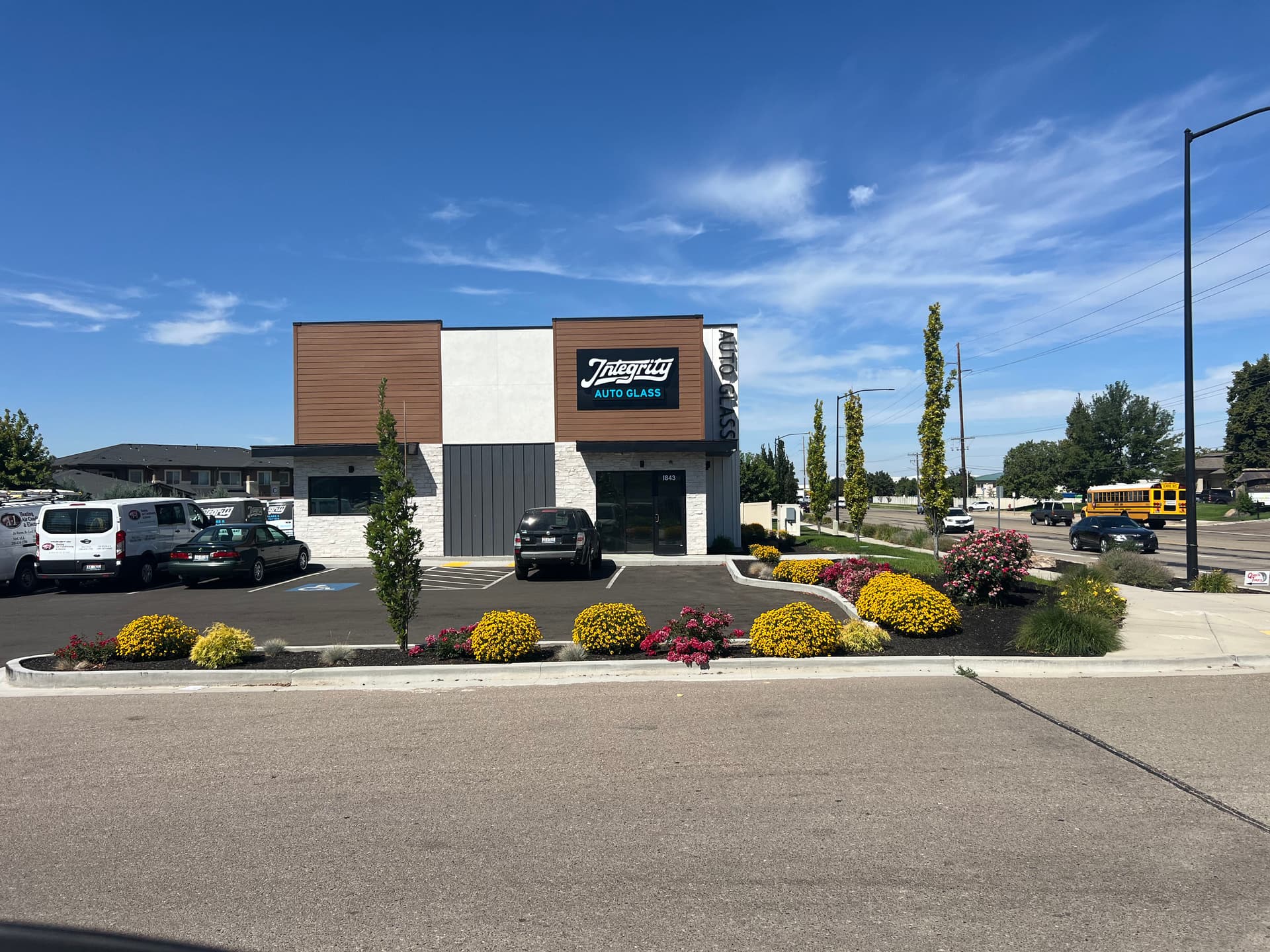 Landscape and Irrigation Installation at Integrity Auto Glass in Meridian